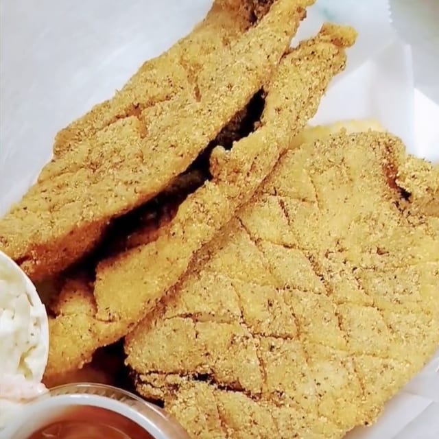 3 Fish w/ Fries and Pop.
