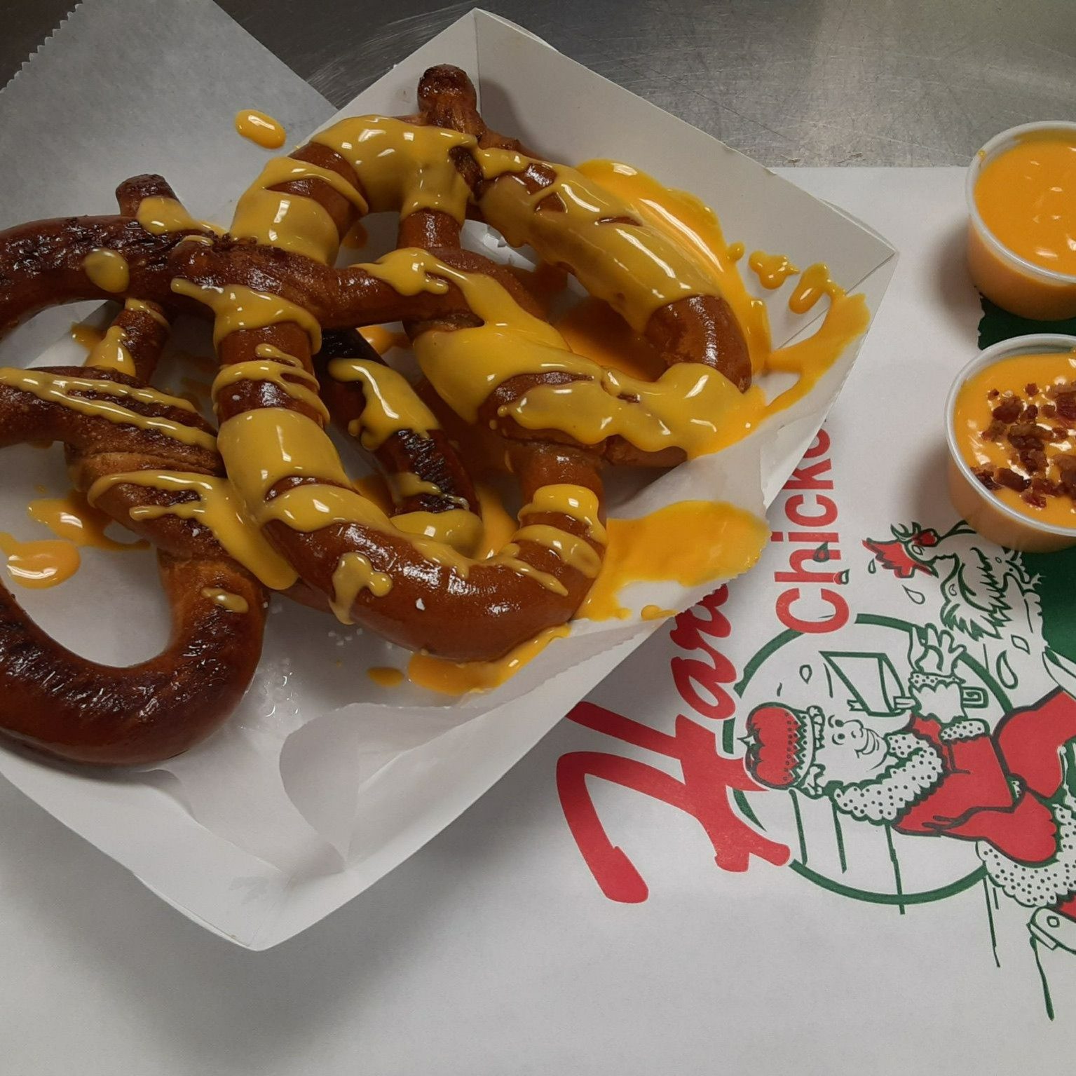 1 Pretzel & Cheese On Side.