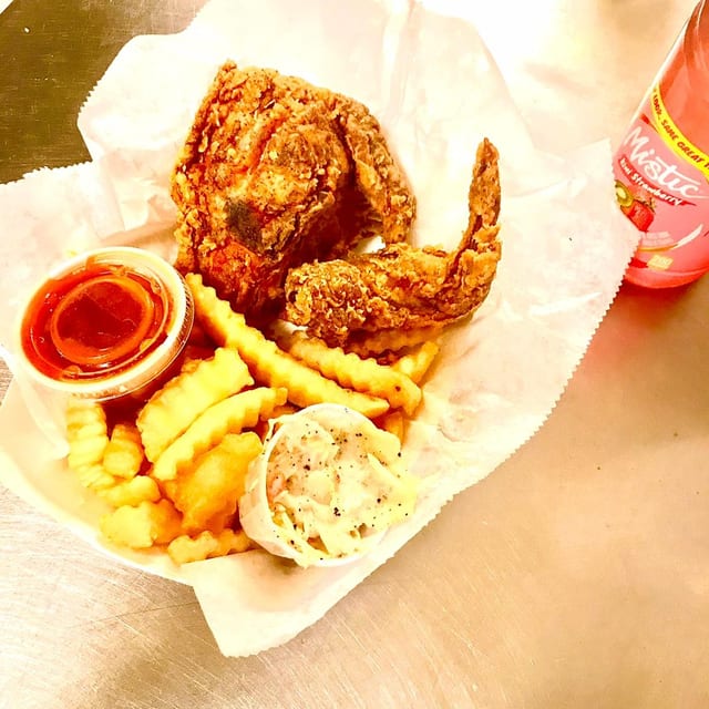 2 Chicken w/ Fries and Pop.