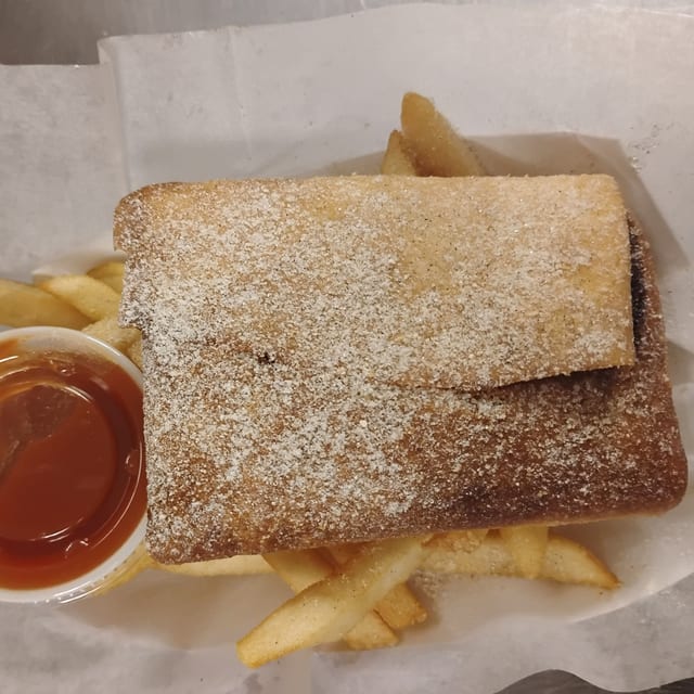 Pizza Puff w/ Fries and Pop.
